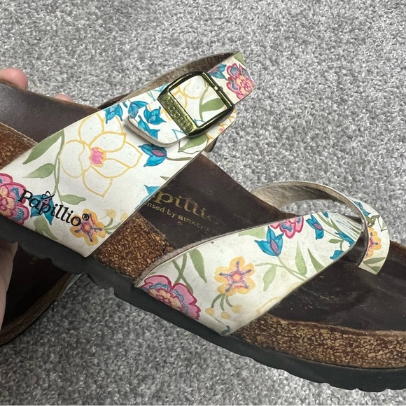 Birkenstock Papillio Mayari Floral Sandals Toe Loop Womens Size 9 40 - Picture 6 of 8